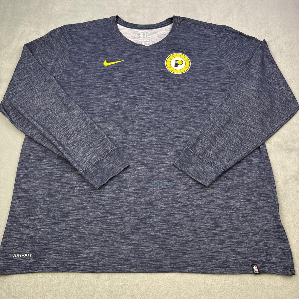 Indiana Pacers Shirt Mens 2XL Blue NBA Basketball Nike Dri-FIT Long Sleeve